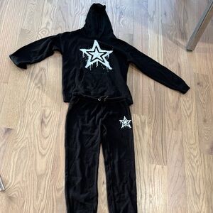 Girls Do Too-Black Star Hoodie and Pants Set